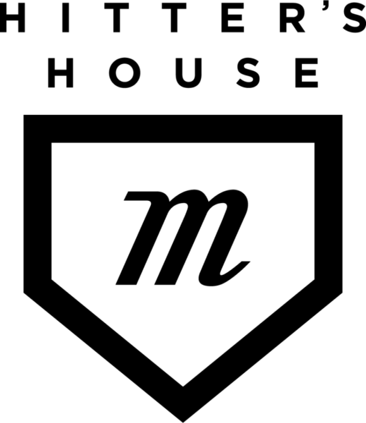Hitter's House" appears in black above a home plate outline featuring a stylized lowercase "m" for Highland Insurance Group.