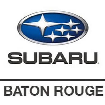 Subaru logo above the words "SUBARU" and "BATON ROUGE" on a white background, with black lines separating each section.